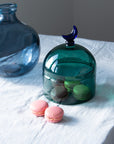Glass Moon Dome Jar - Teal Luna
