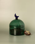 Glass Moon Dome Jar - Teal Luna