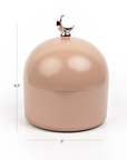 Terracota Rose Moon Dome Jar with Silver Crescent Ramadan and Eid Gifts with Dimension