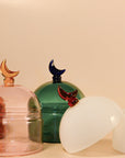 Glass Moon Dome Jar - Teal Luna