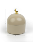 Toasty Taupe Moon Dome Jar with Golden Crescent for Ramadan Eid Gifts and home decor