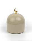 Toasty Taupe Moon Dome Jar with Golden Crescent for Ramadan Eid Gifts and home decor