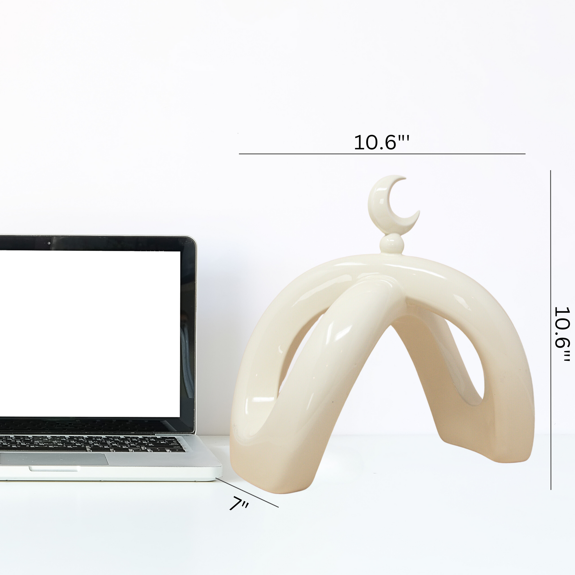 Crescent Knot Sculpture: Cream