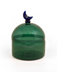 Glass Moon Dome Jar - Teal Luna