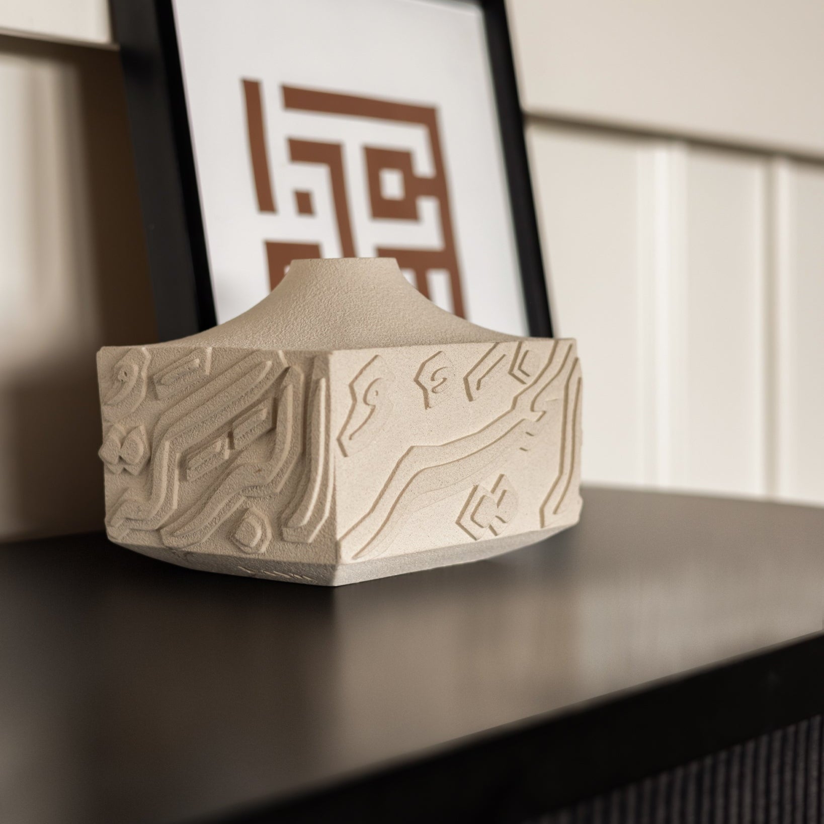 Artisan Calligraphy Base/Candle Holder