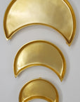 Golden color Large, Medium and Small size moonlight platters for ramadan and eid decoration