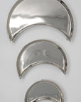 Sliver color Large, Medium and Small size moonlight platters for ramadan and eid decoration