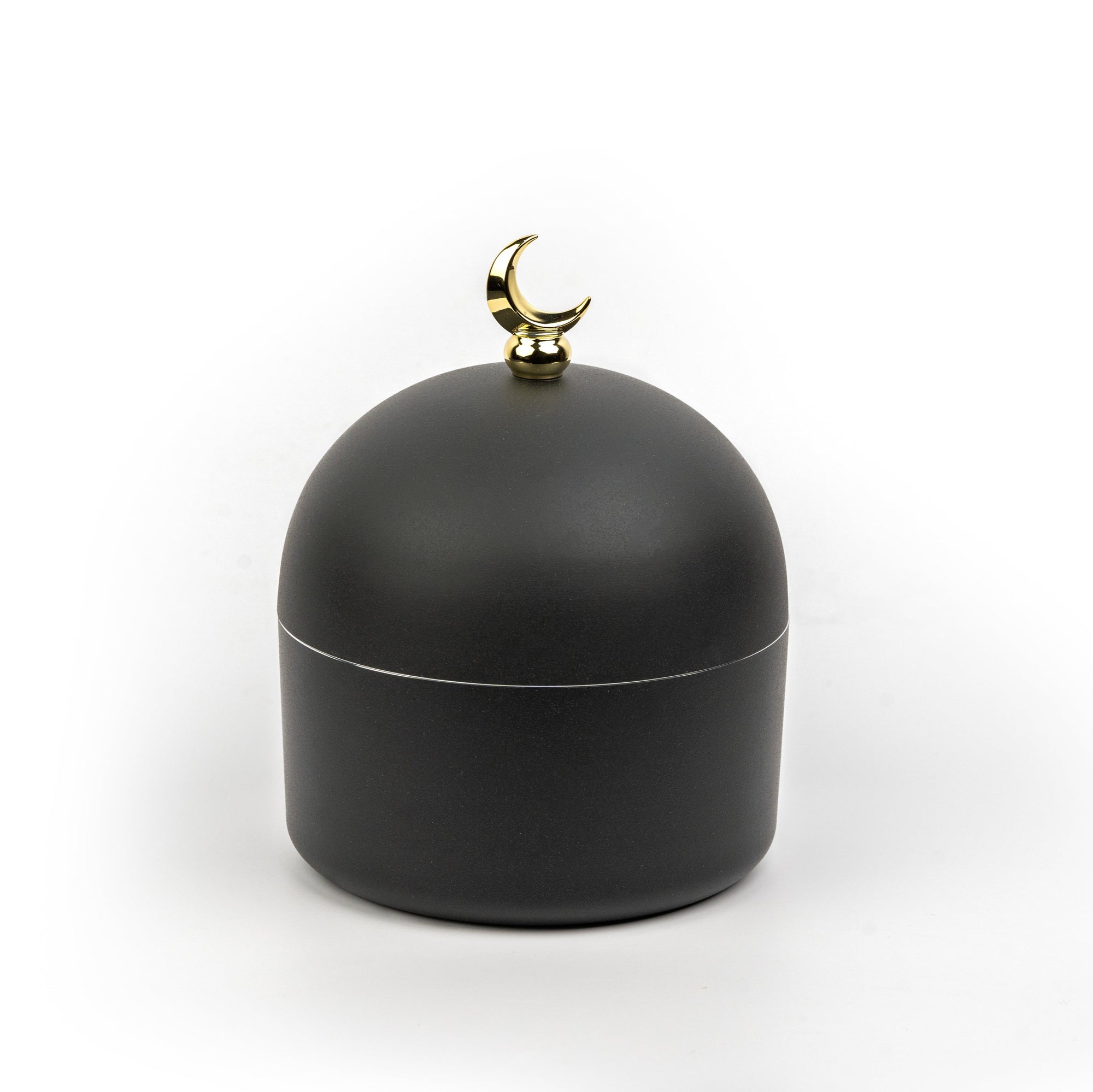 Black Moon Dome Jar / Container having  golden Crescent on top which is perfect for home decor and gifting