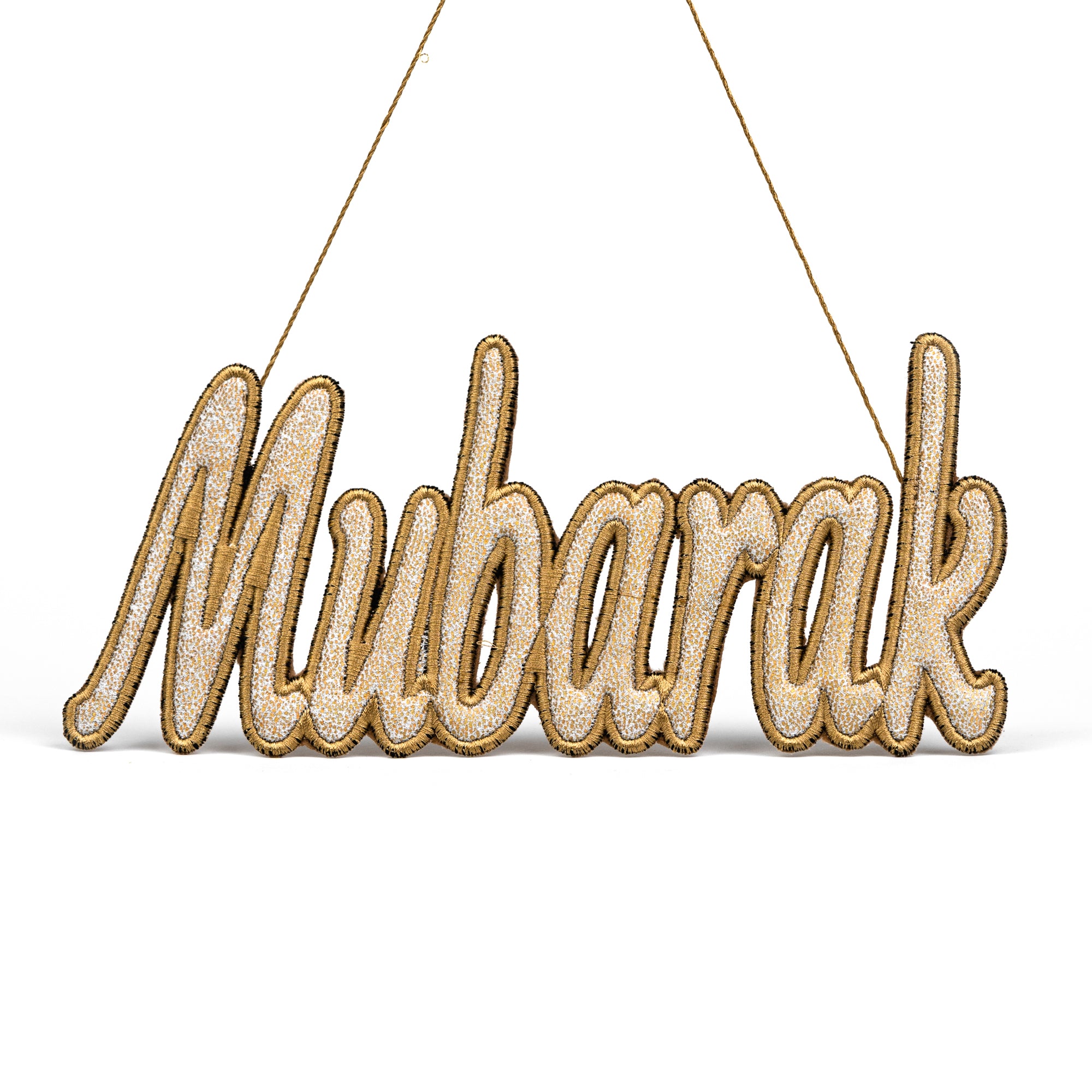 Mubarak Embroidery Ornament Golden Color